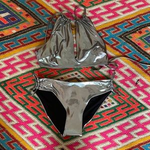 & other stories silver bikini